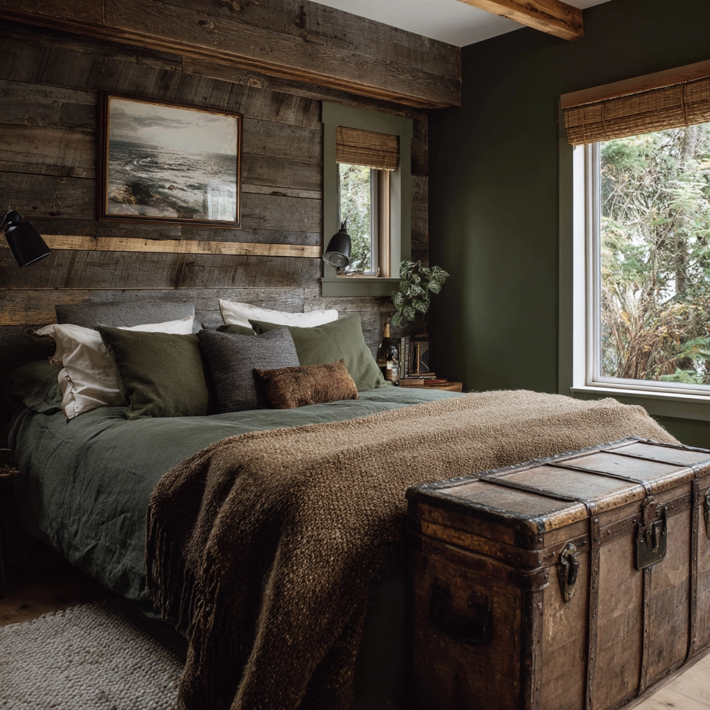 moody green bedroom 27