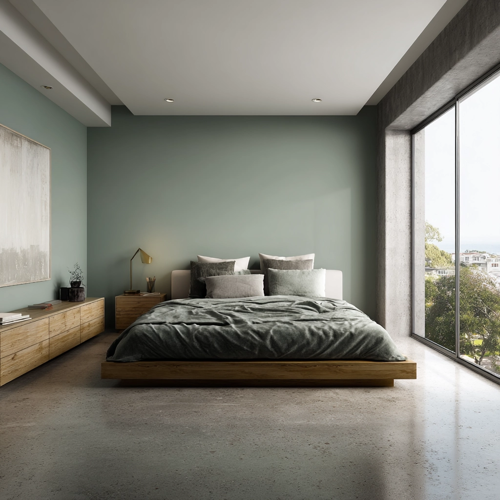 moody green bedroom 29