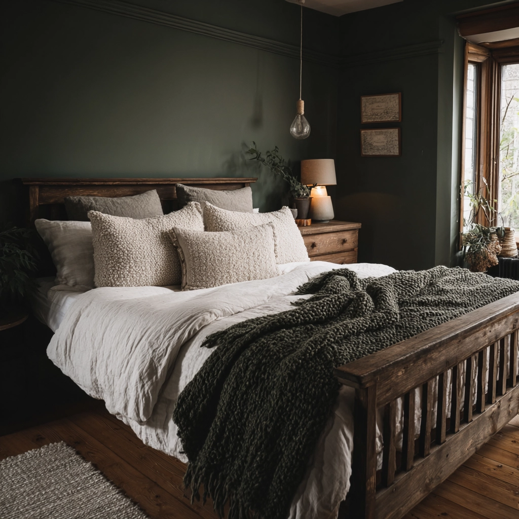 moody green bedroom 3