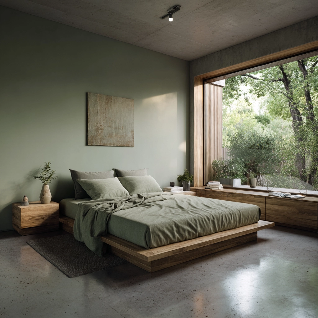moody green bedroom 31
