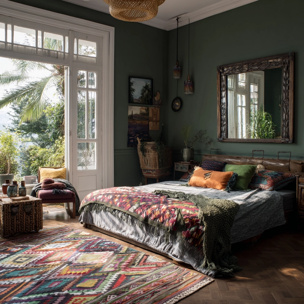 moody green bedroom 45
