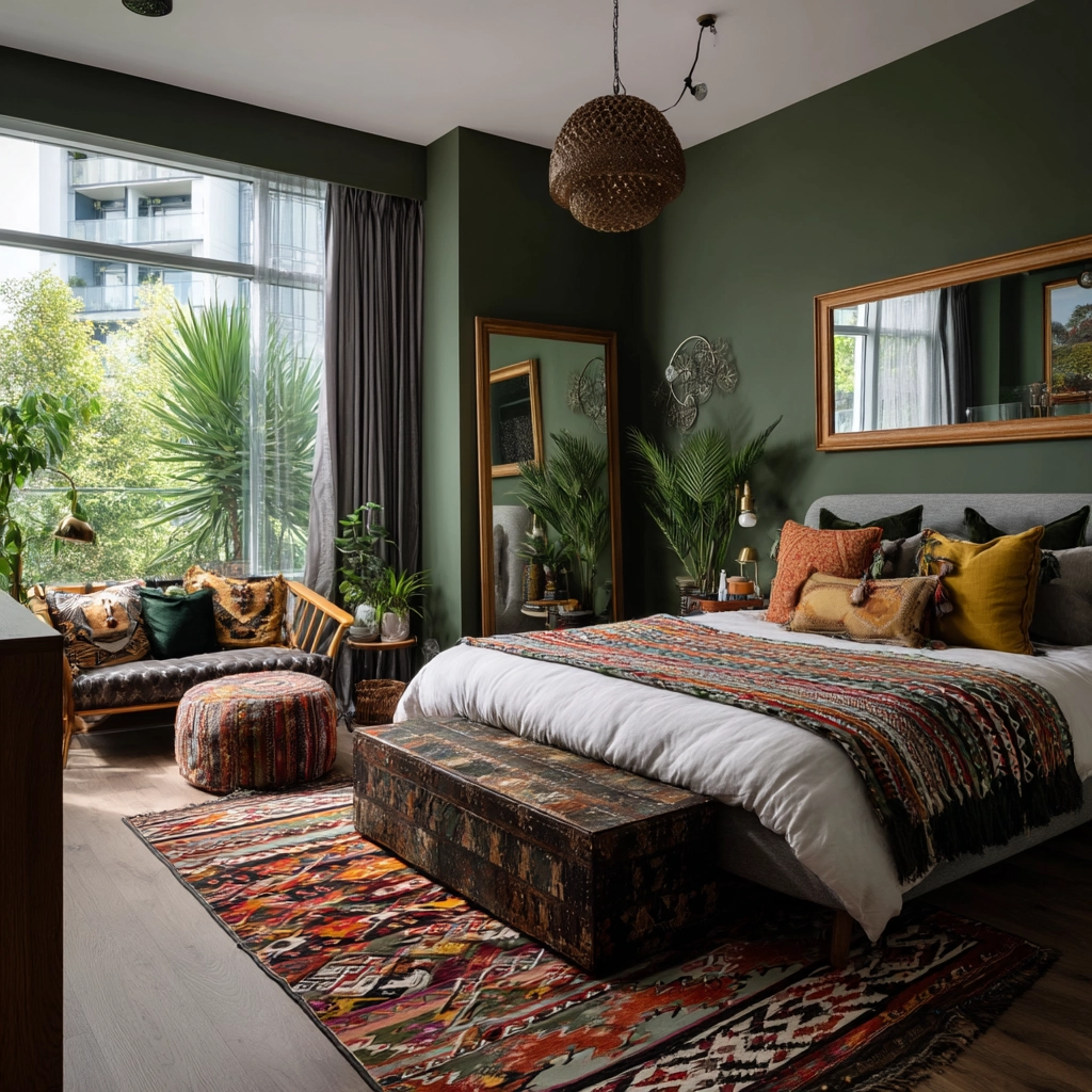 moody green bedroom 47
