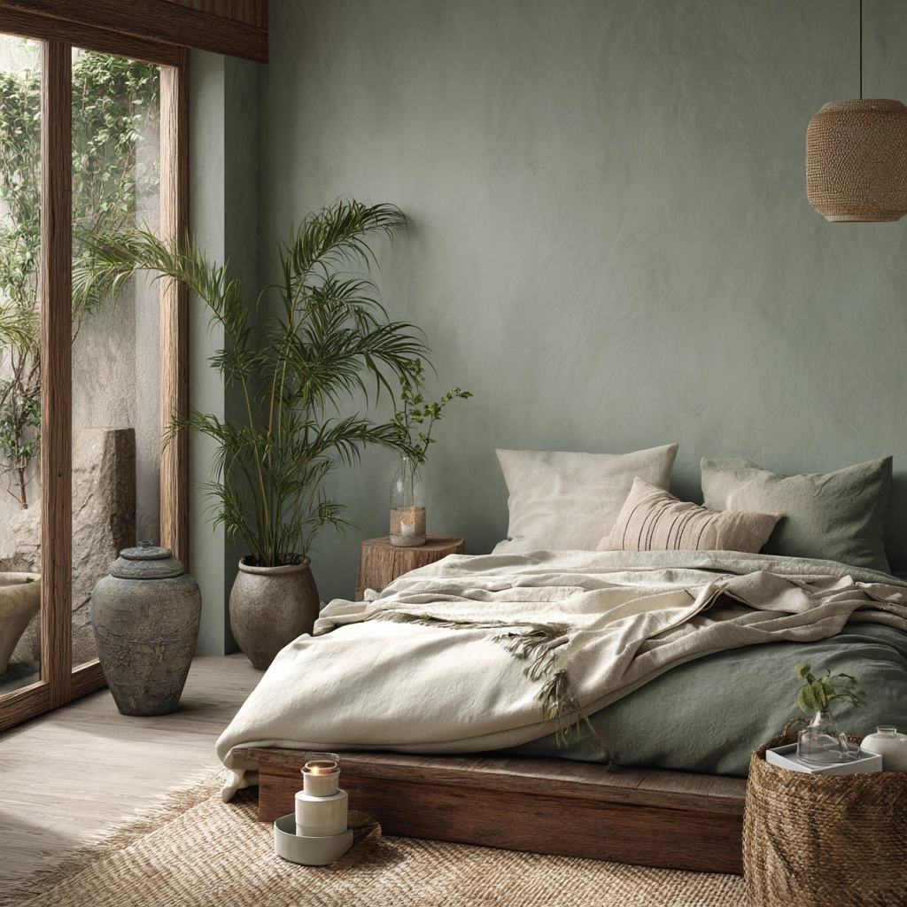 moody green bedroom 49