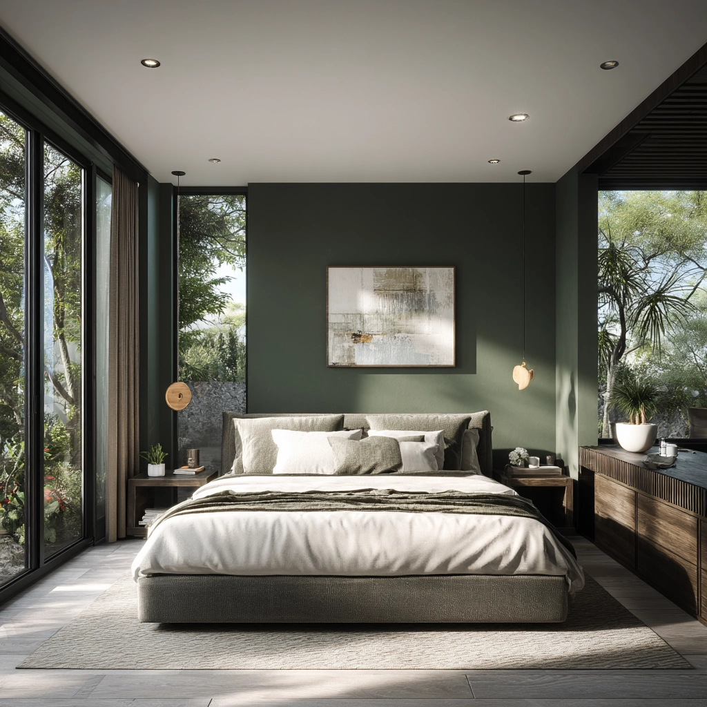 moody green bedroom 53