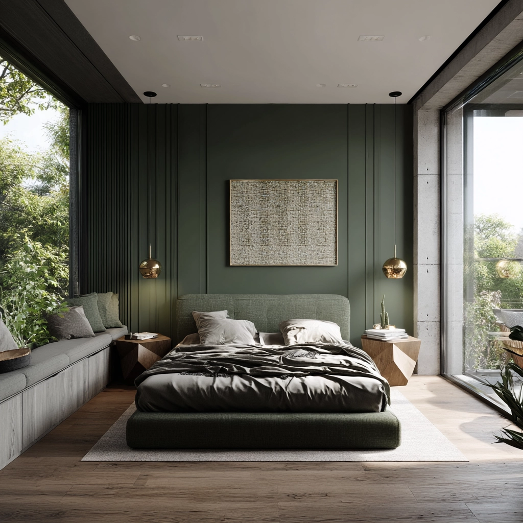 moody green bedroom 54