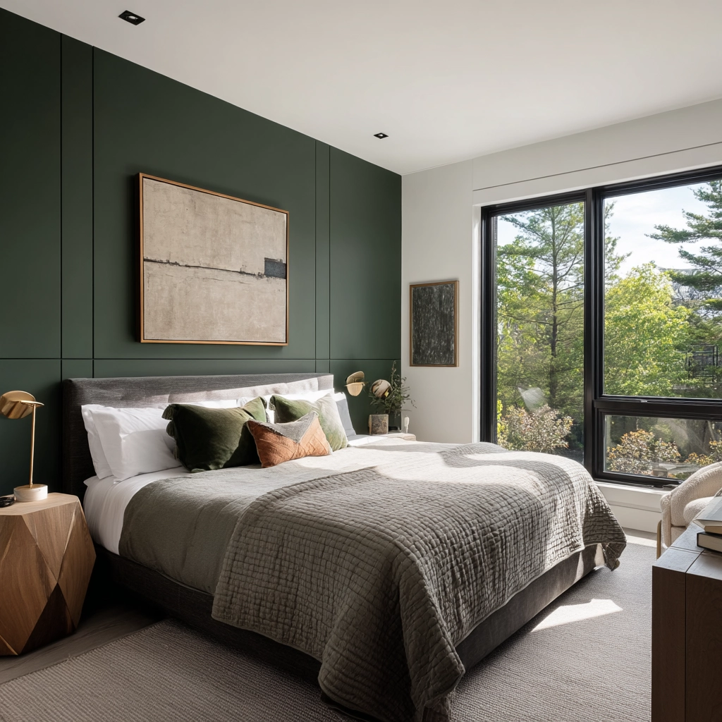 moody green bedroom 55