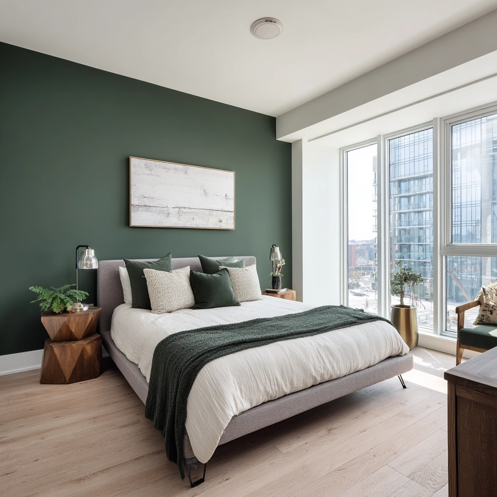 moody green bedroom 56