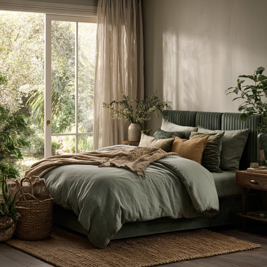 moody green bedroom 7