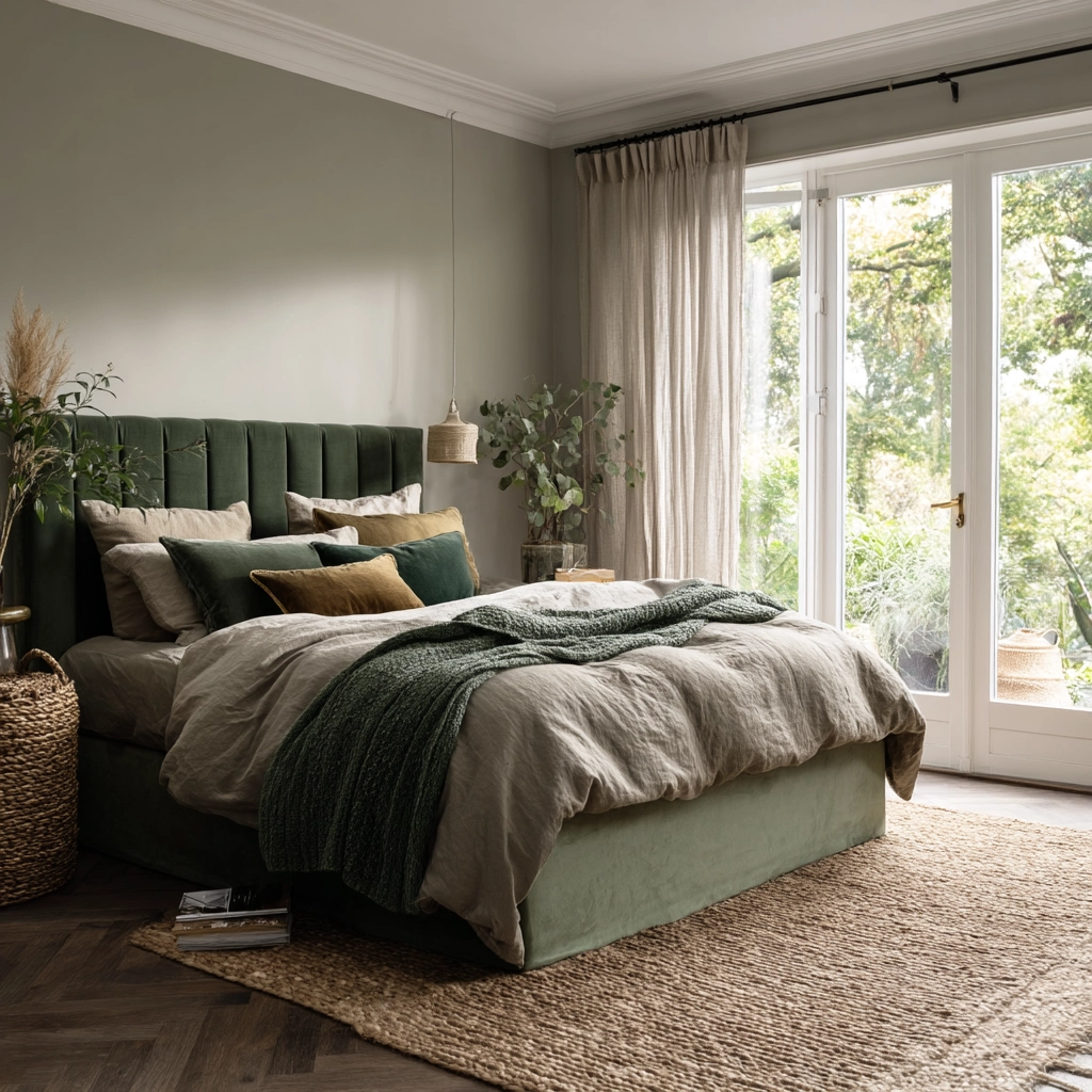 moody green bedroom 8