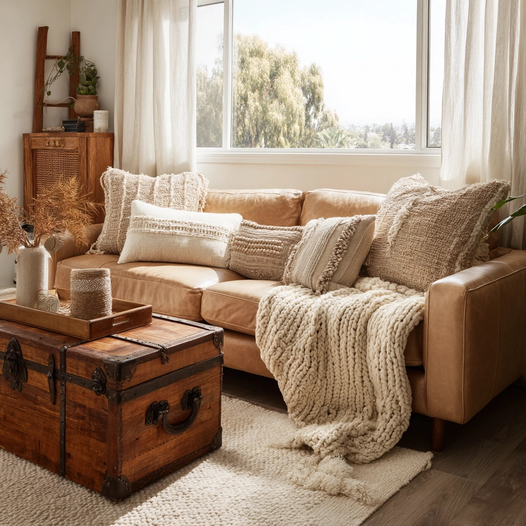 moody neutral living room 13
