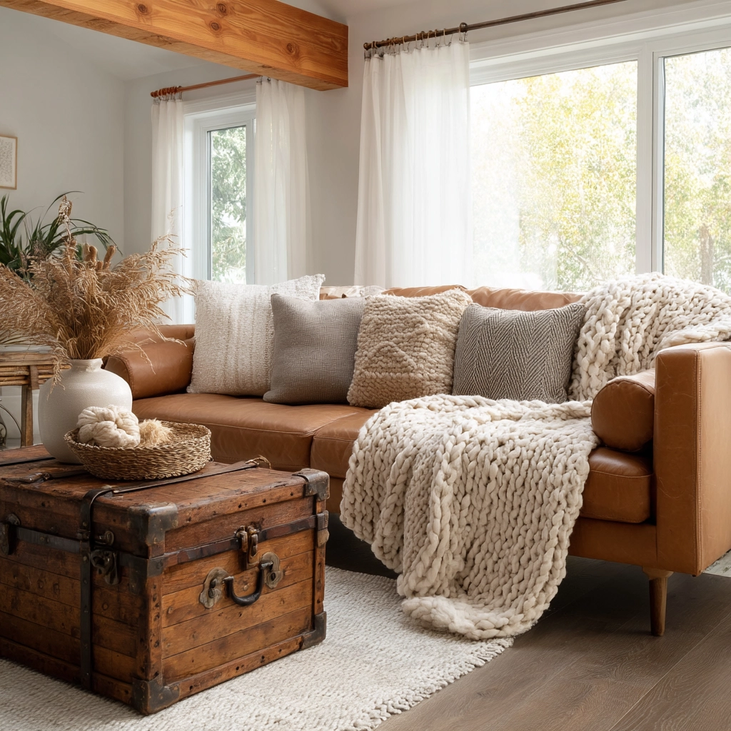 moody neutral living room 14