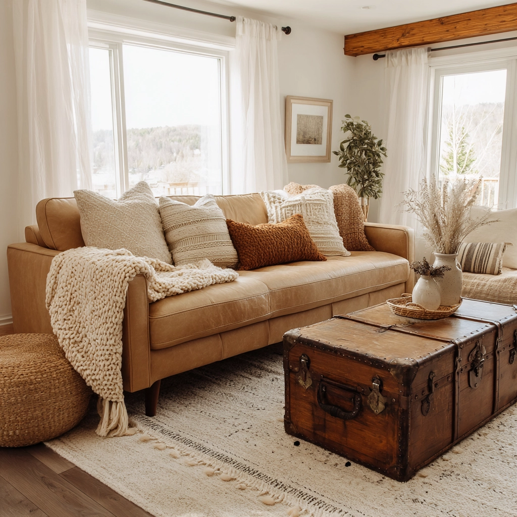 moody neutral living room 16