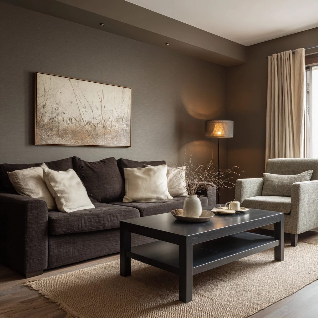 moody neutral living room 23