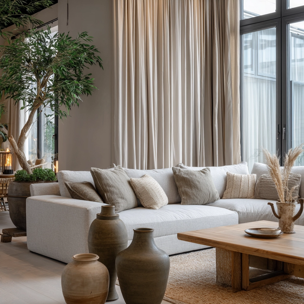 moody neutral living room 25