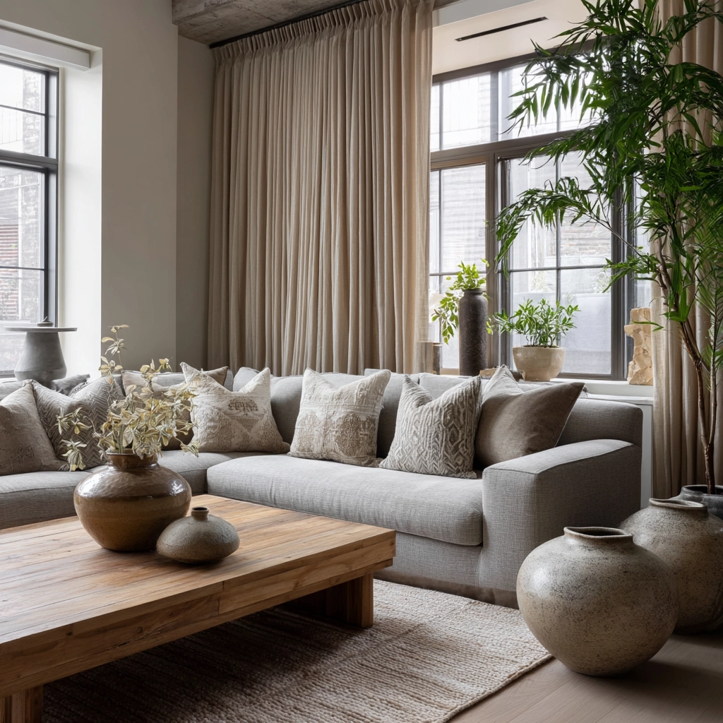 moody neutral living room 27