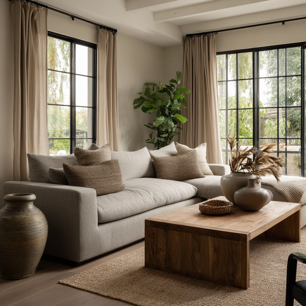 moody neutral living room 28