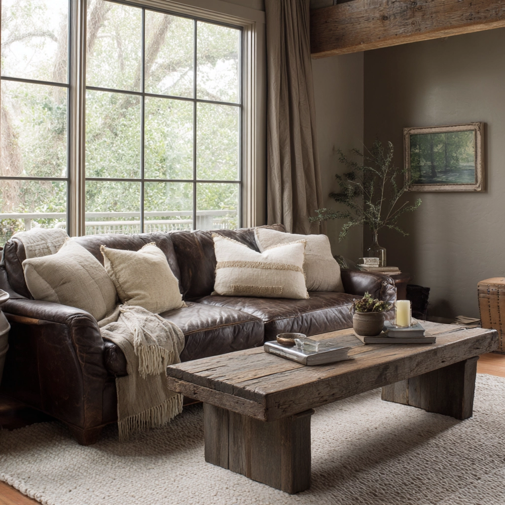 moody neutral living room 39