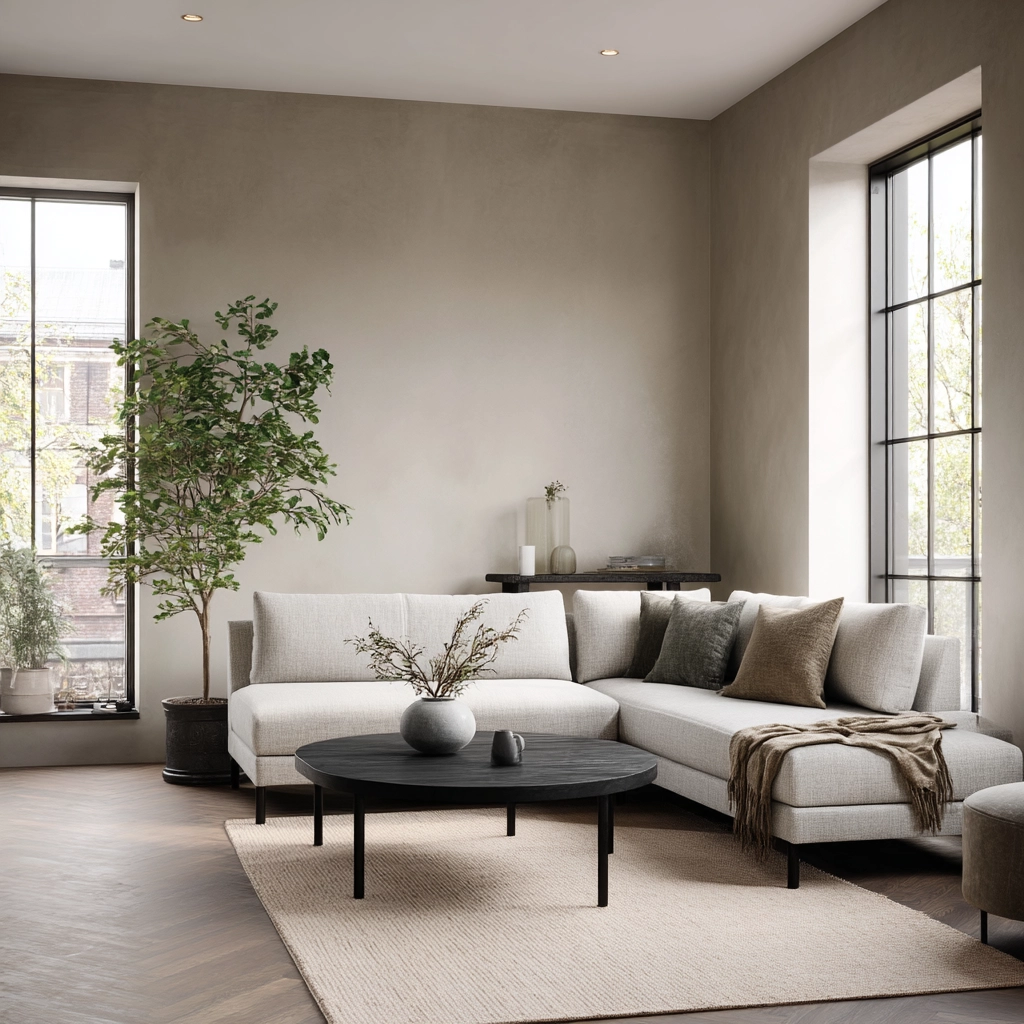 moody neutral living room 41
