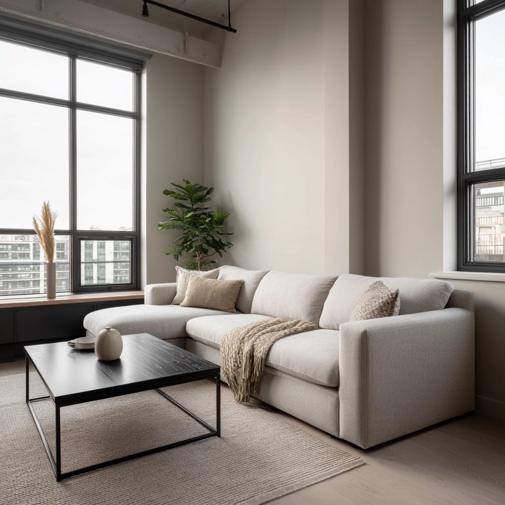 moody neutral living room 43