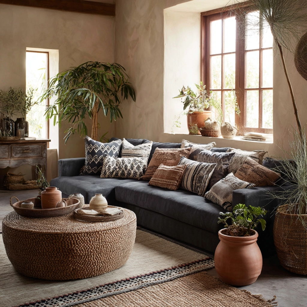 moody neutral living room 48
