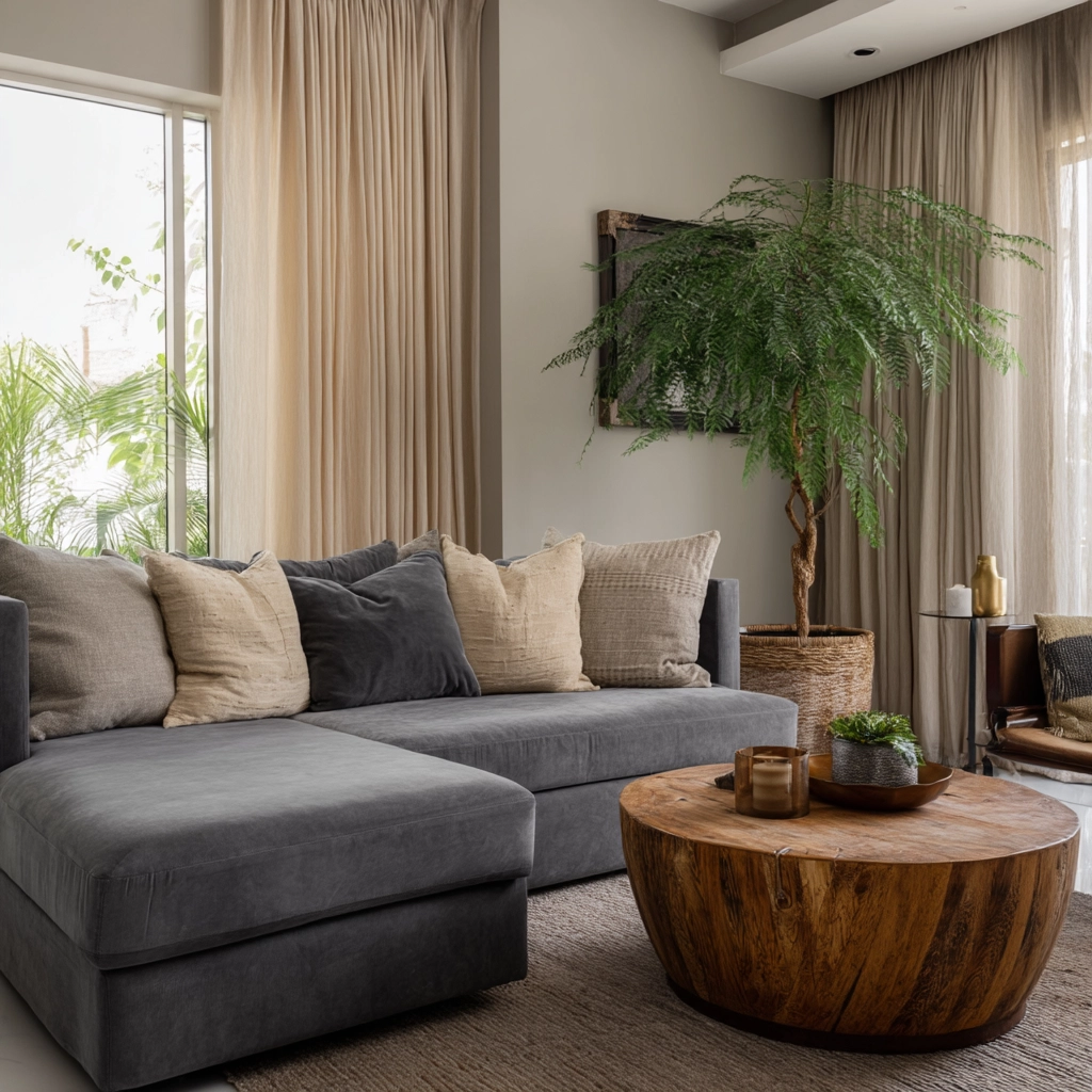 moody neutral living room 55