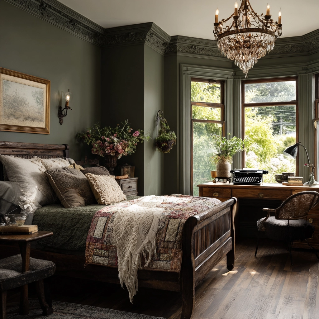 moody vintage bedroom 18