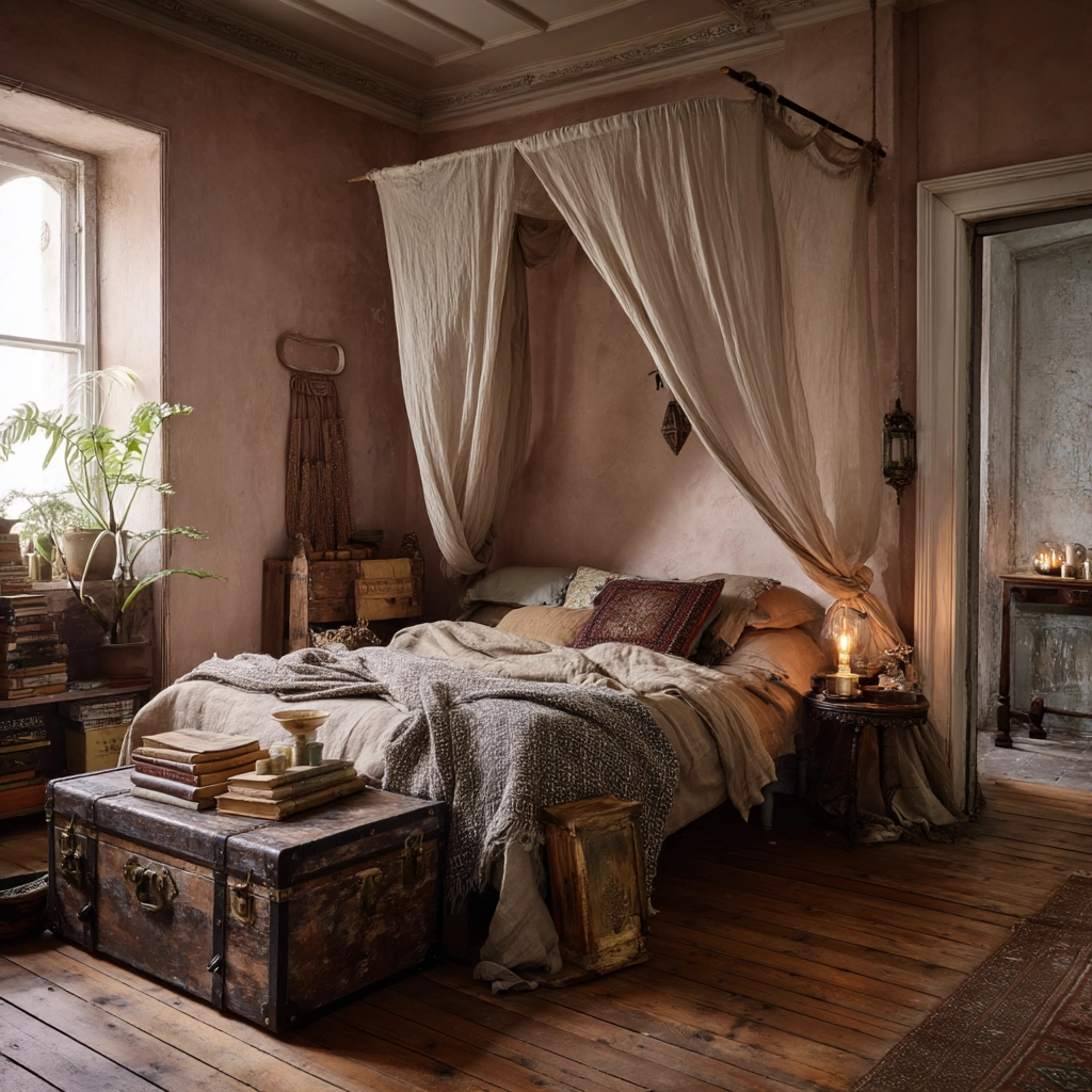 moody vintage bedroom 22
