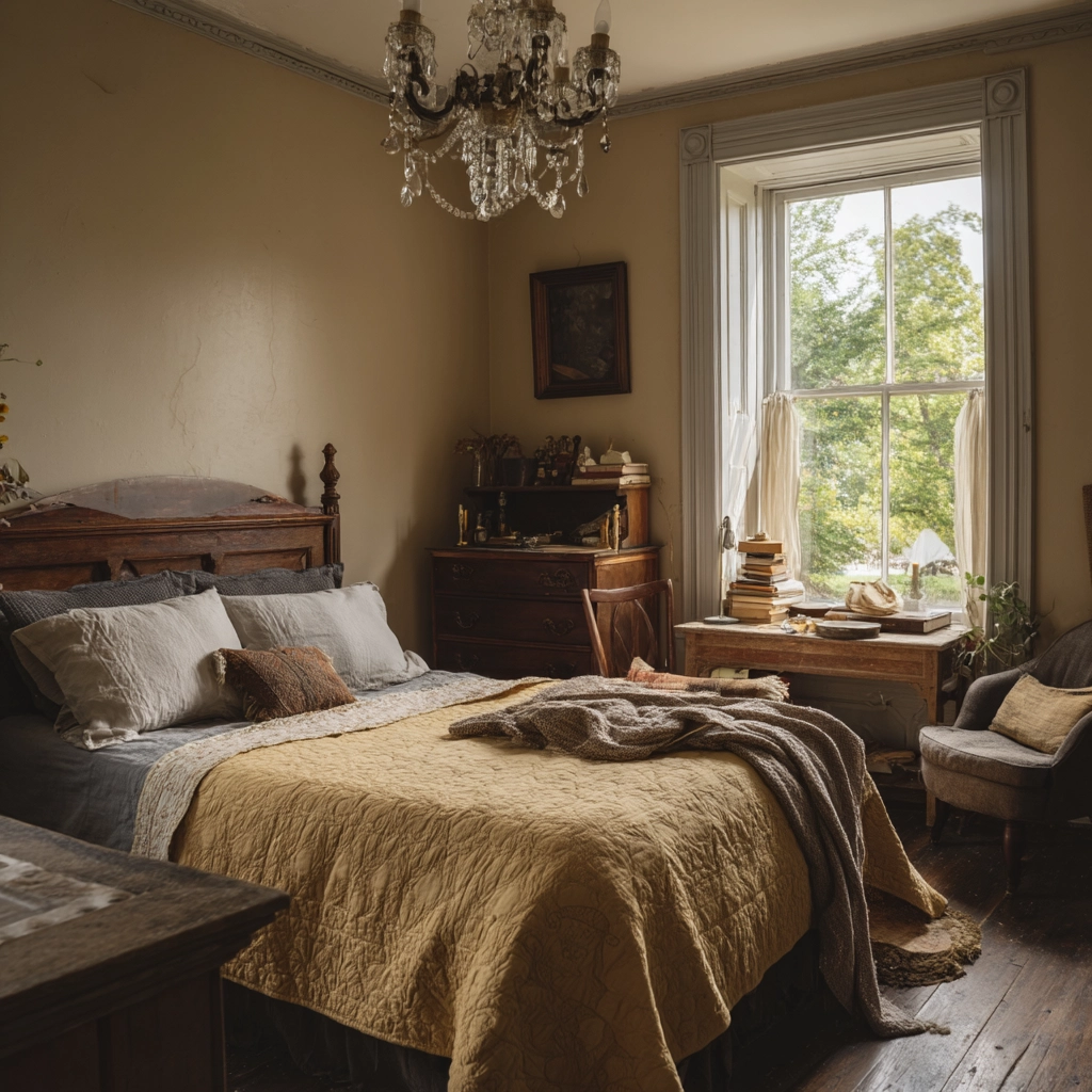 moody vintage bedroom 38