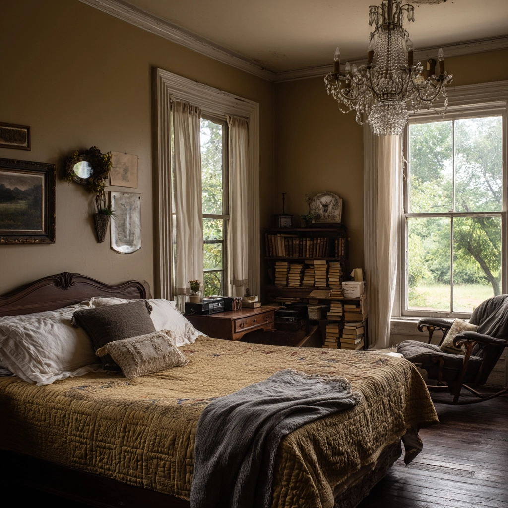 moody vintage bedroom 39
