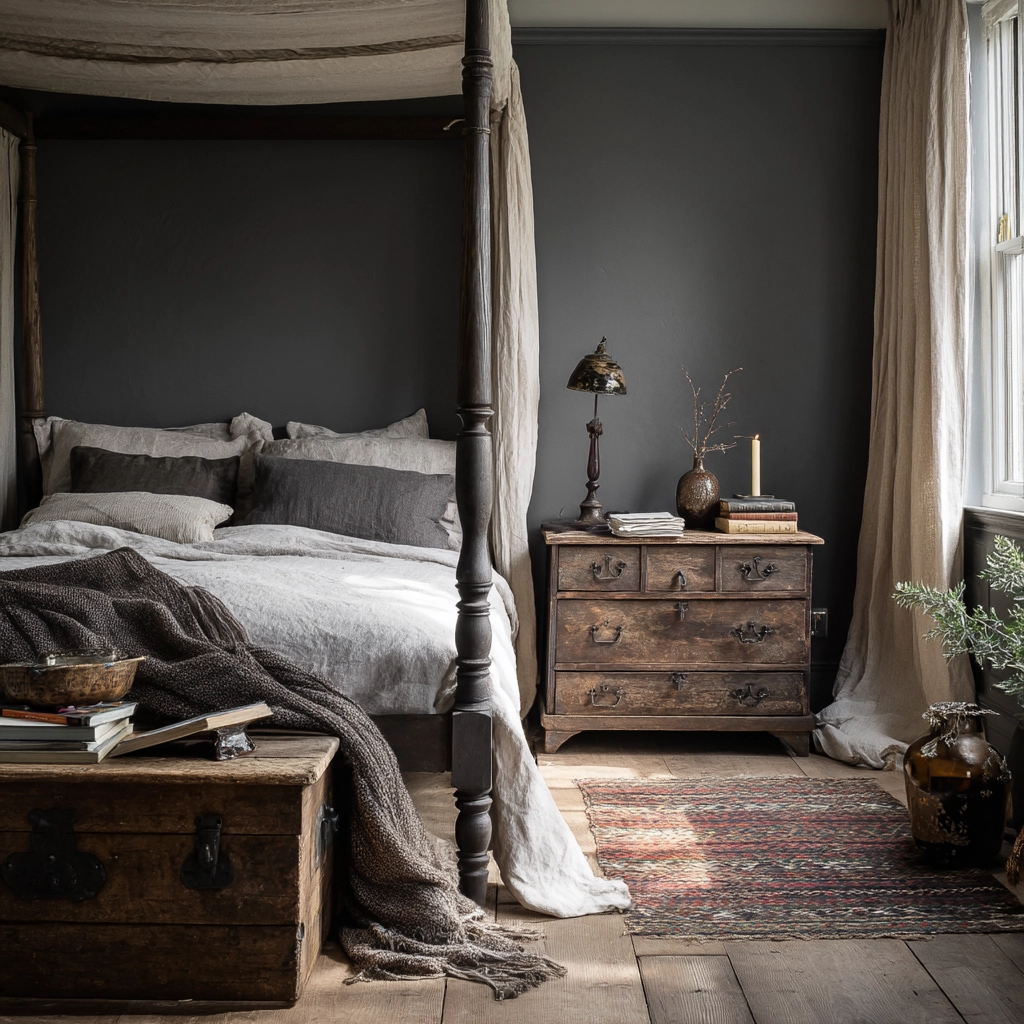 moody vintage bedroom 41