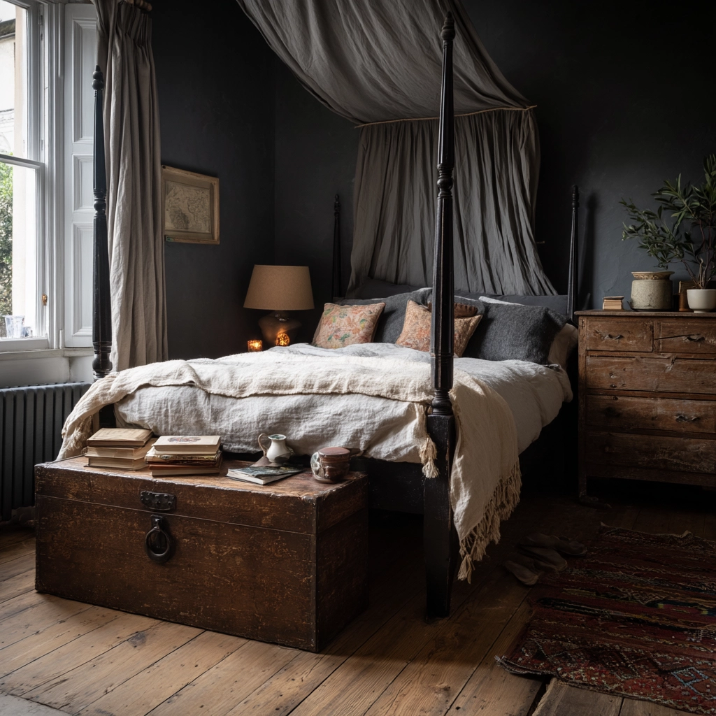 moody vintage bedroom 43