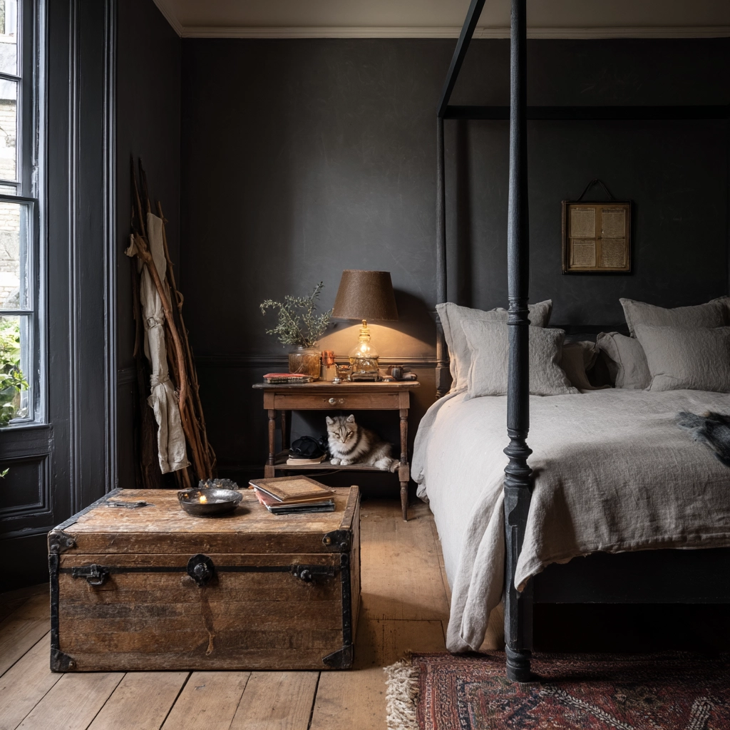 moody vintage bedroom 44
