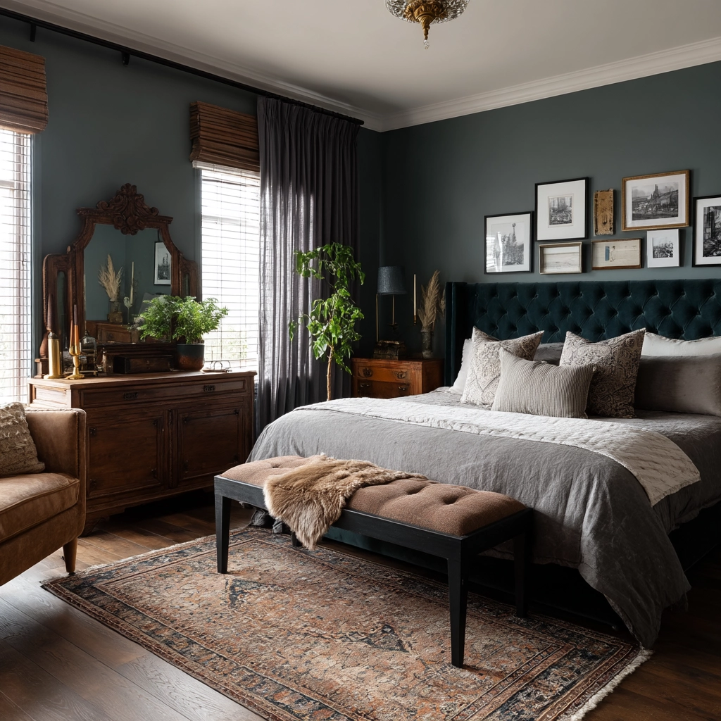 moody vintage bedroom 46