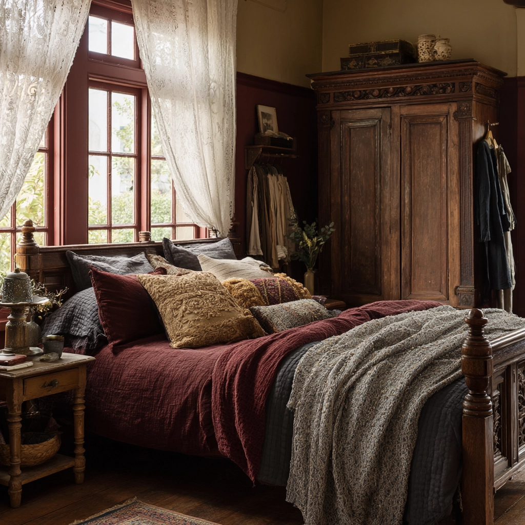 moody vintage bedroom 49