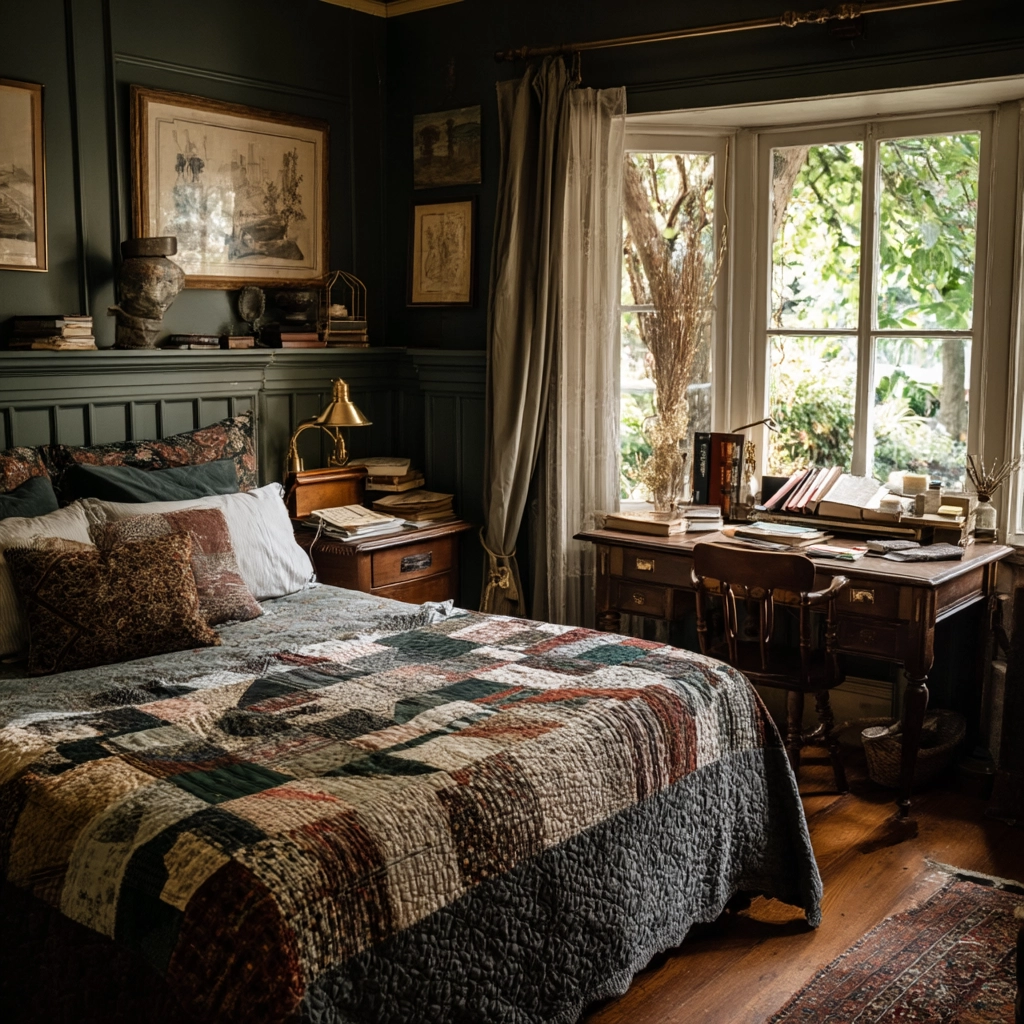 moody vintage bedroom 53