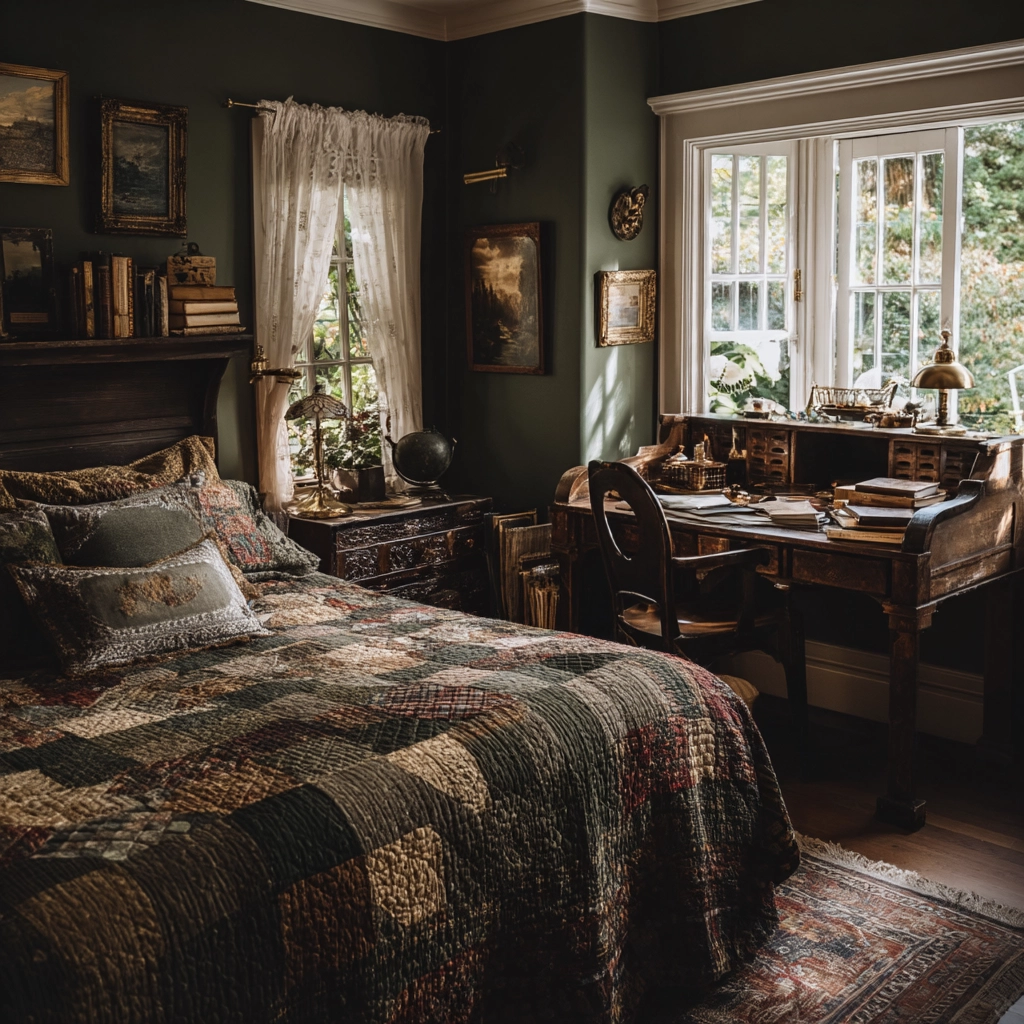 moody vintage bedroom 55