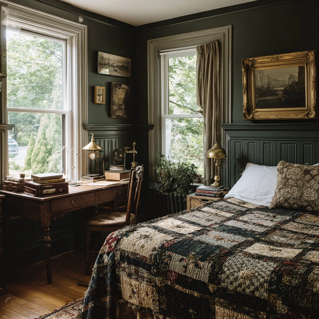 moody vintage bedroom 56