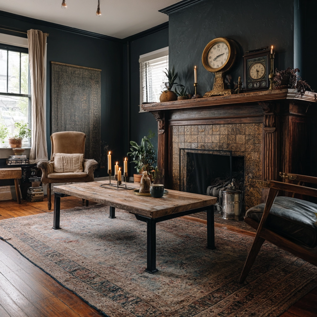 moody vintage living room 10