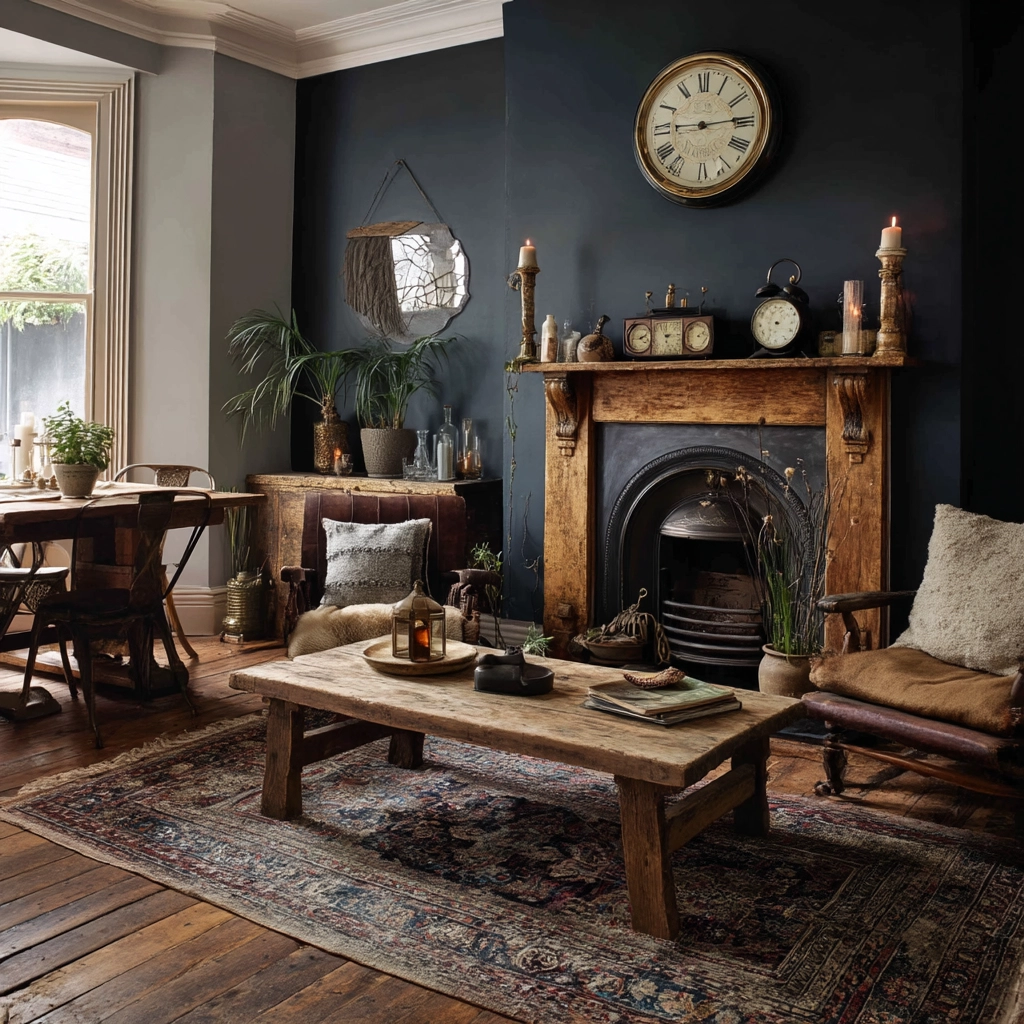 moody vintage living room 11