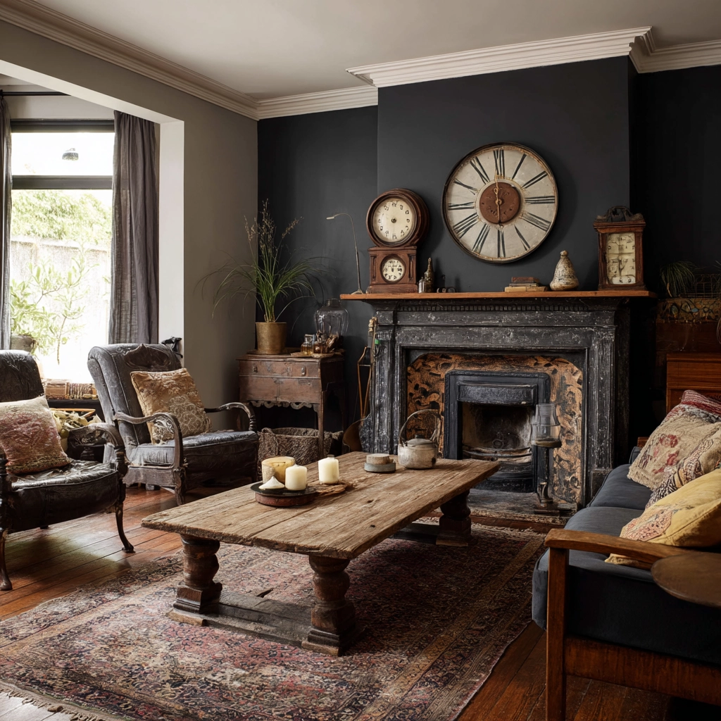 moody vintage living room 12