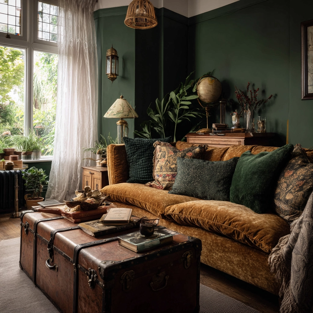 moody vintage living room 17