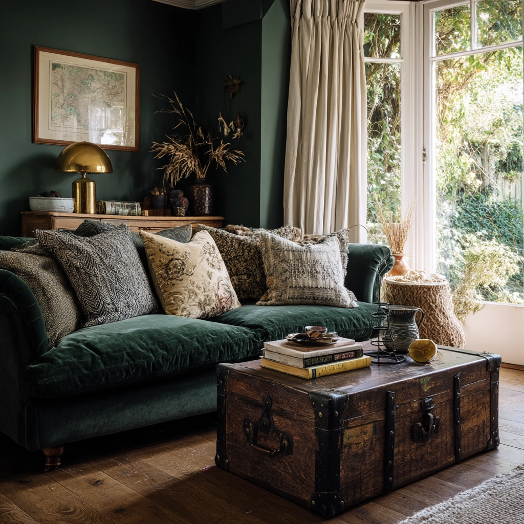 moody vintage living room 18
