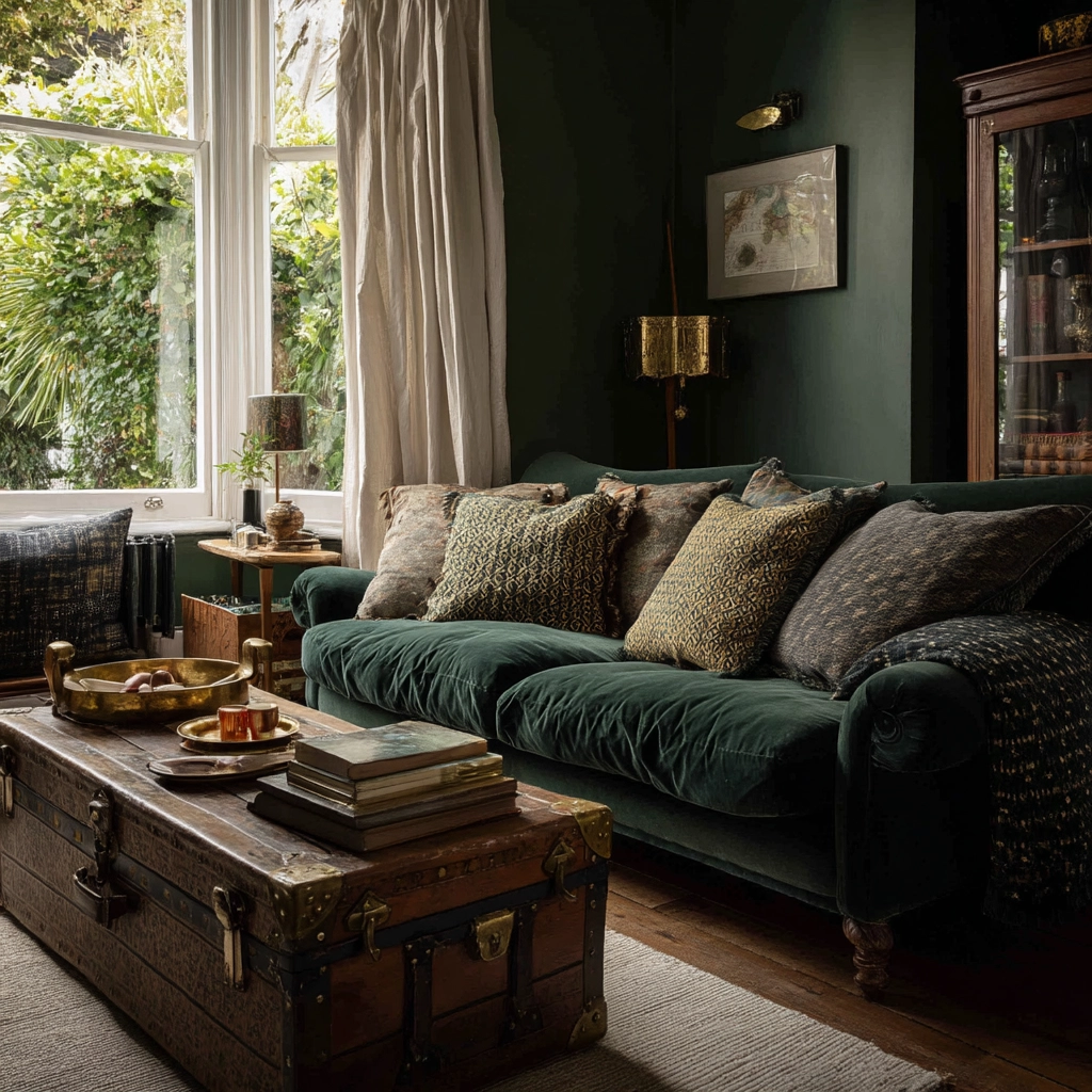 moody vintage living room 19