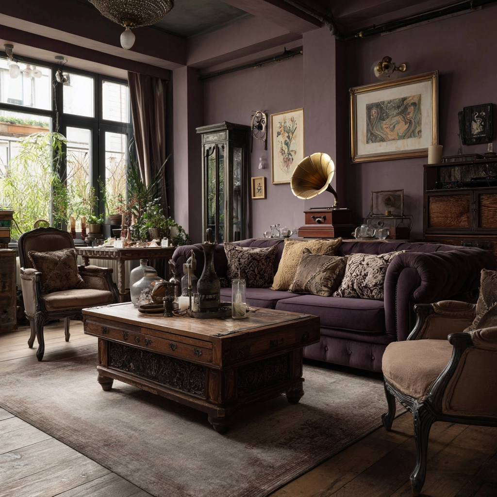moody vintage living room 23
