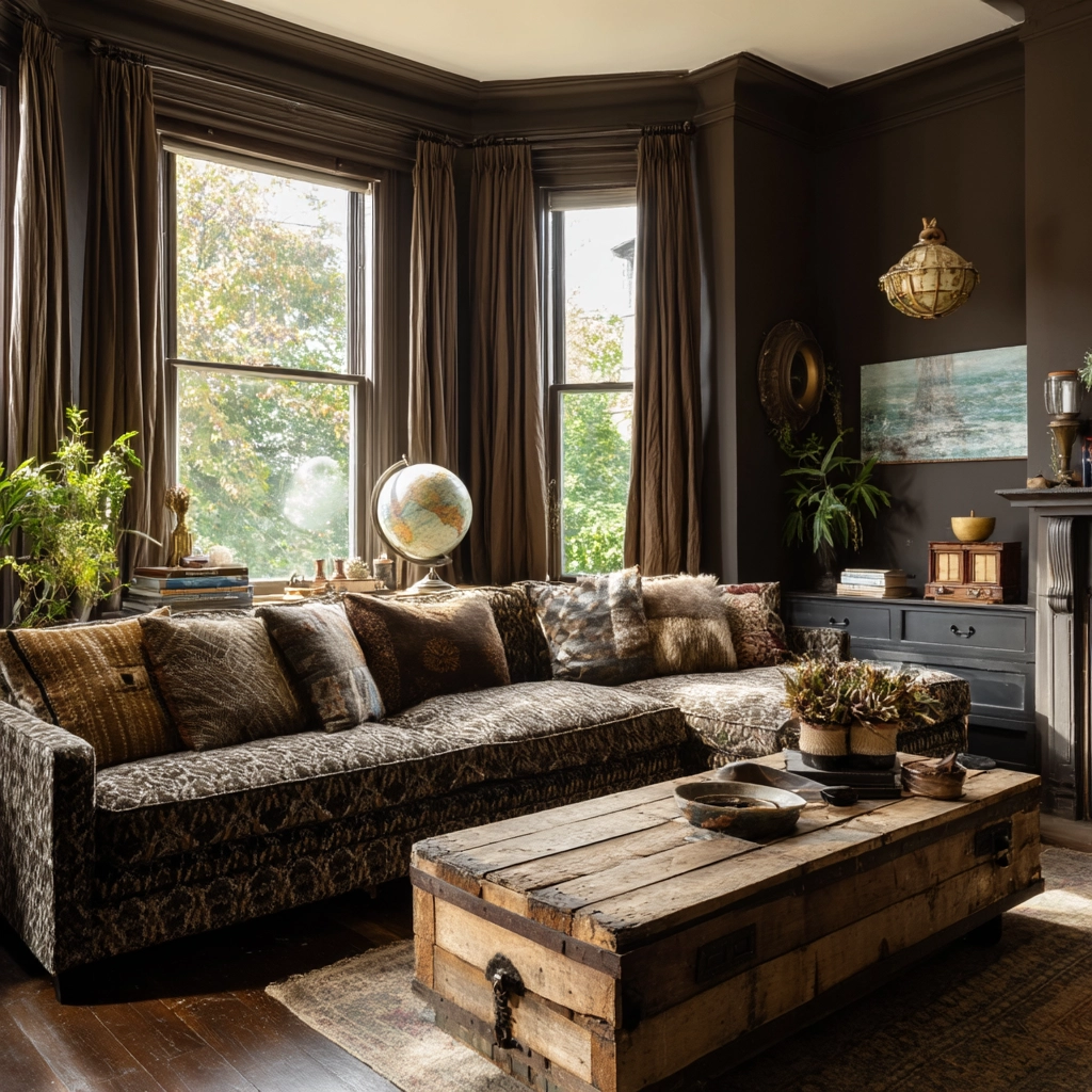 moody vintage living room 25