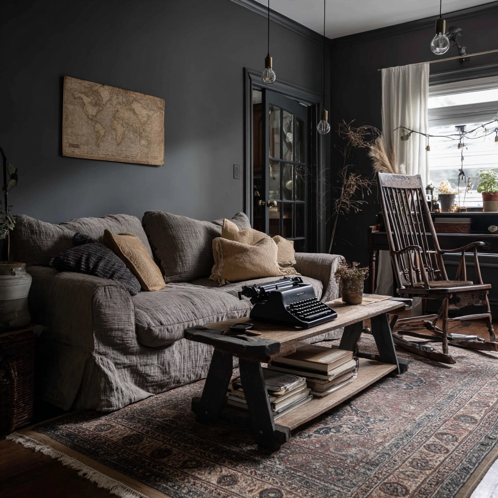 moody vintage living room 29