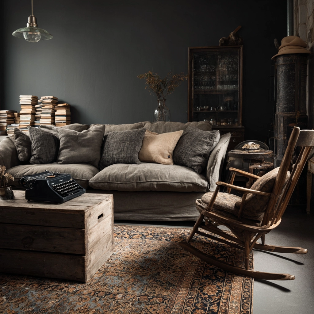 moody vintage living room 30