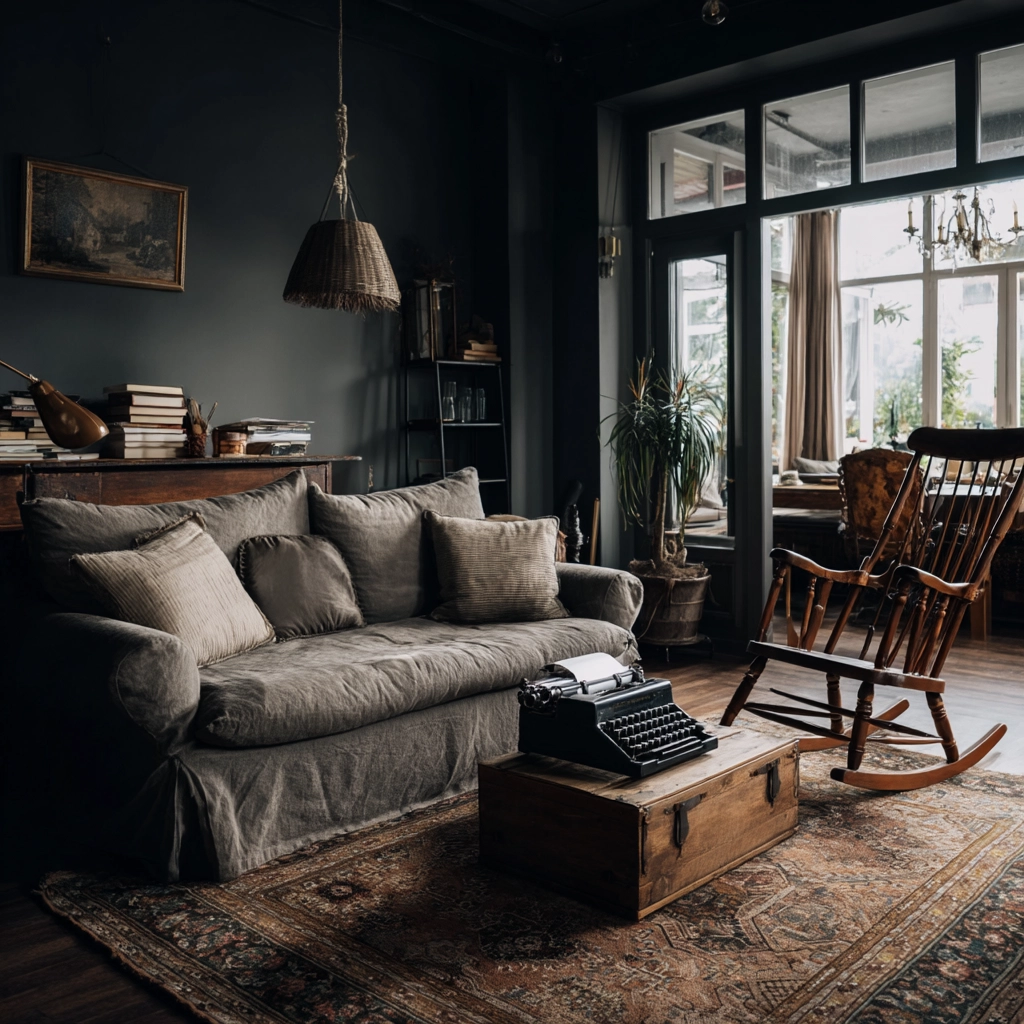 moody vintage living room 31
