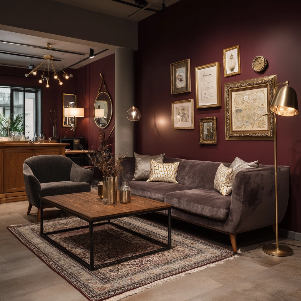 moody vintage living room 33