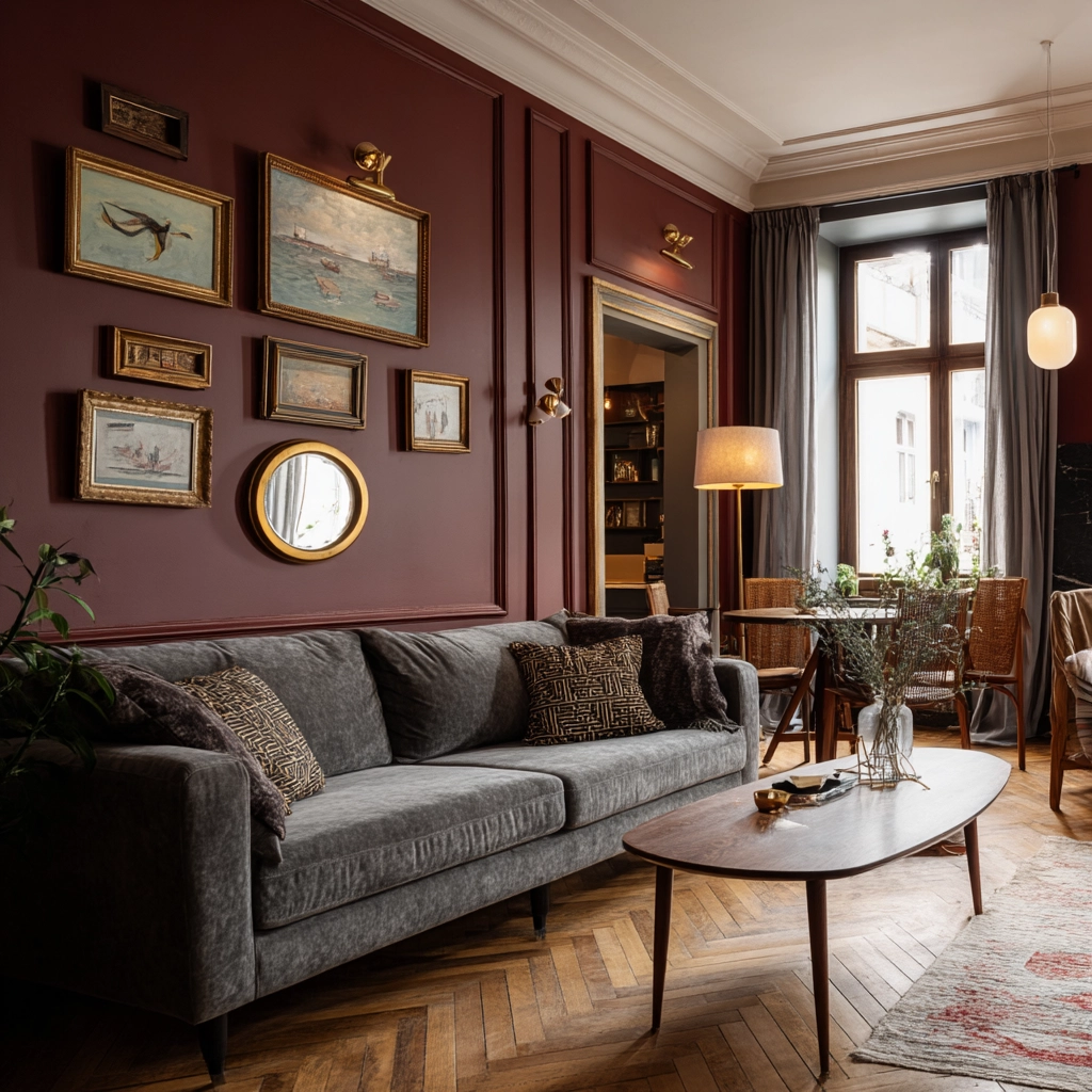 moody vintage living room 35